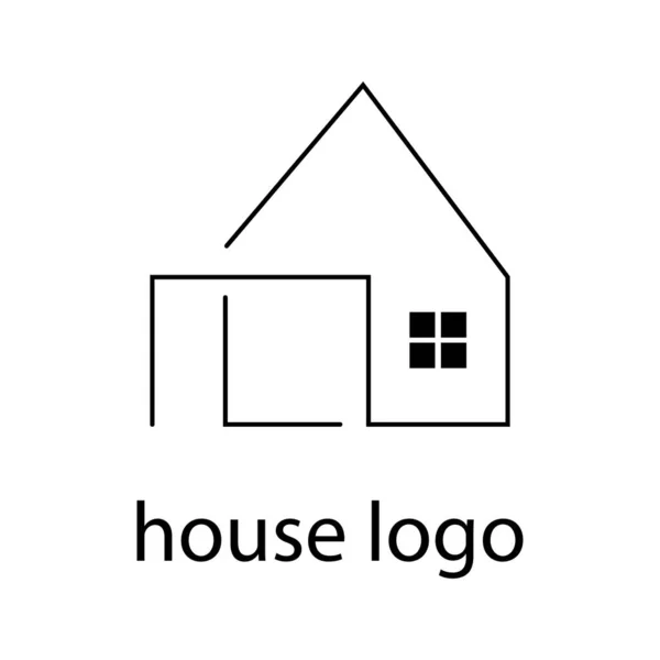 Casa Logotipo Com Telhado Triangular Estilo Minimalismo —  Vetores de Stock