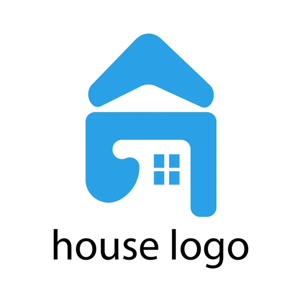 Logotipo Casa Azul Conceito Arquitetura Fundo Branco —  Vetores de Stock