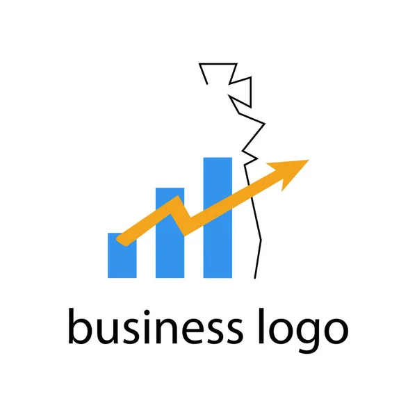 Business Logo Chess King Growth Chart Concept Successful Strategy — Stock Vector