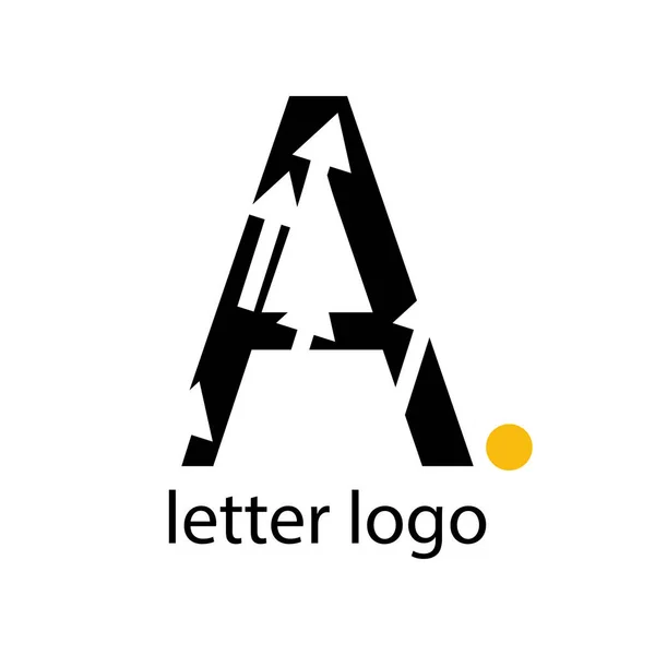 Lettera Logo Con Luminoso Puntino Arancione Design Moderno — Vettoriale Stock