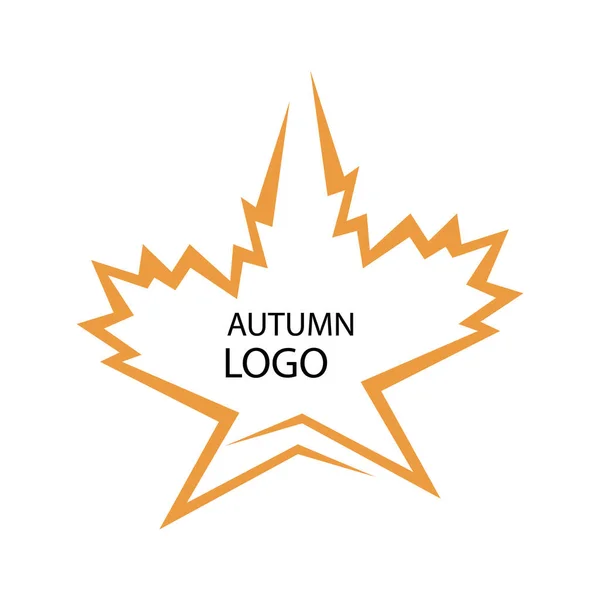 Autumn Logo Orange Leaf White Background — Stock Vector