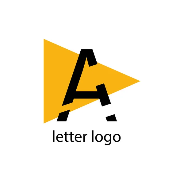 Buchstabe Ein Logo Mit Leuchtend Orangefarbenem Pfeil Modernes Designkonzept — Stockvektor