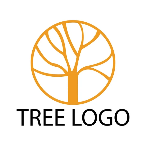 Beyaz Arka Plan Doğa Çevre Konsepti Üzerine Portakal Ağacı Logosu — Stok Vektör