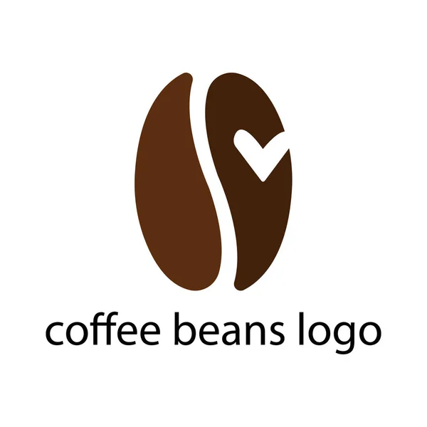 Logotipo Grano Café Marrón Con Patrón Forma Corazón — Archivo Imágenes Vectoriales