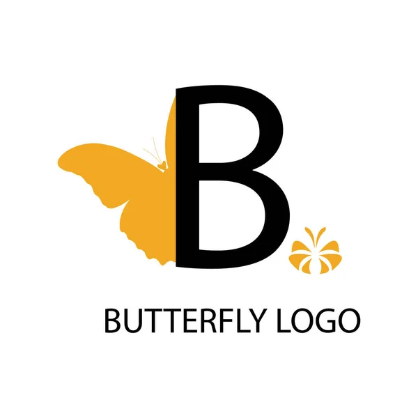 Kelebek Doğa Kavramlı Harfi Logosu — Stok Vektör