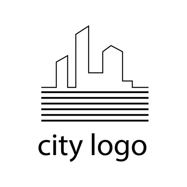 Logo Bâtiments Grande Hauteur Ville Dans Style Minimalisme — Image vectorielle
