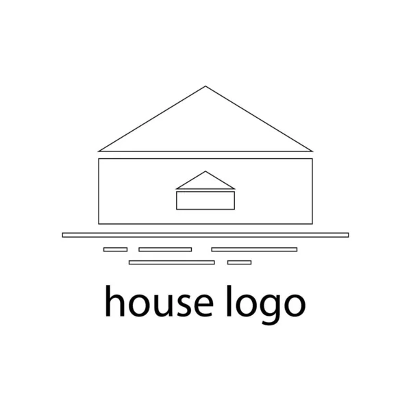 Maison Logo Abstrait Dans Style Minimalisme — Image vectorielle