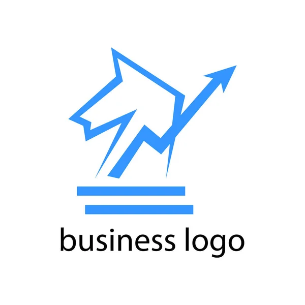 Business Logo Scacchi Cavaliere Freccia Che Indica Crescita — Vettoriale Stock