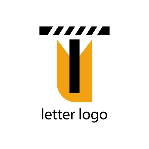 Lettera Logo Con Motivo Arancione Brillante — Vettoriale Stock