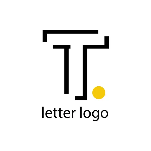 Letra Logotipo Com Ponto Laranja Brilhante —  Vetores de Stock