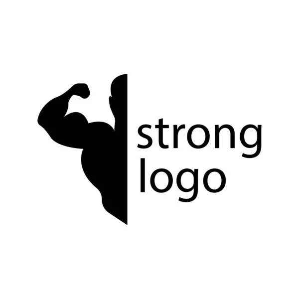 Muscular Athlete Logo Inscription Sport Health Concept — Stock Vector