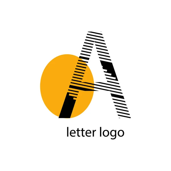 Moderna Letra Logo Sobre Fondo Ovalado Naranja — Vector de stock