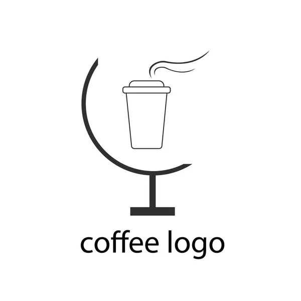 Vidrio Café Logo Estilo Minimalismo Concepto Una Bebida Vigorizante Popular — Archivo Imágenes Vectoriales