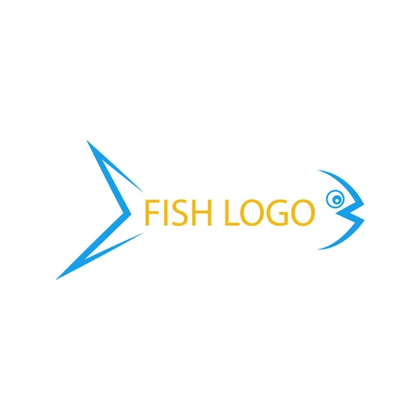 Logotipo Peixe Com Inscrição Fundo Branco —  Vetores de Stock