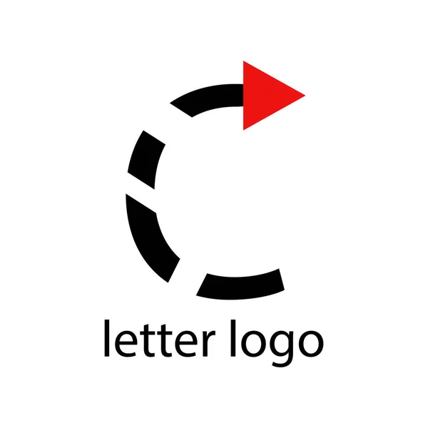 Buchstabe Logo Mit Rotem Pfeil — Stockvektor