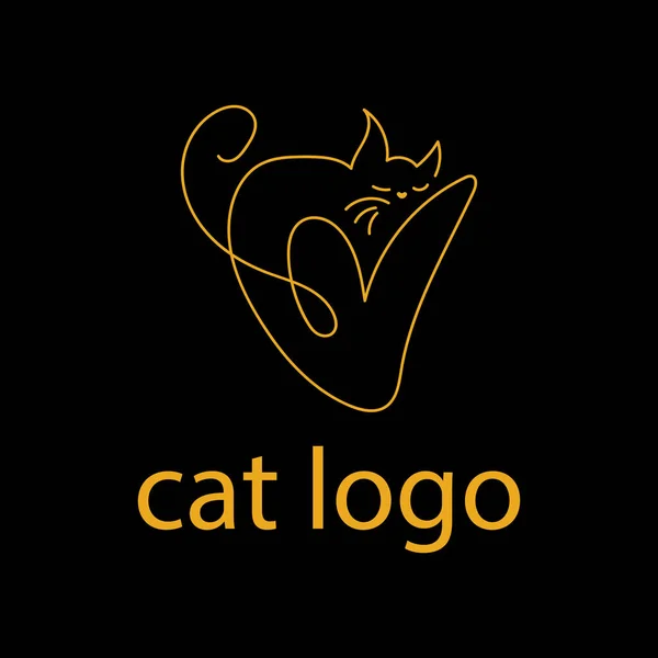 Chat Coeur Logo Animaux Concept — Image vectorielle