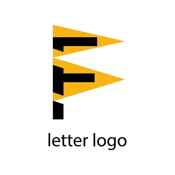 Letra Logo Con Flechas Brillantes Naranja — Vector de stock