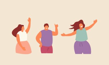 Bir dizi çizgi film karakteri. Neşeli insanlar.