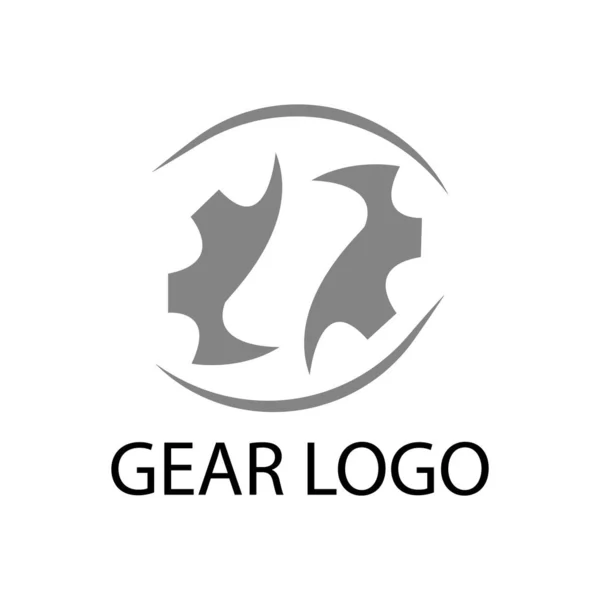 Logo Roue Dentée Symbole Travailler Sur Fond Blanc — Image vectorielle
