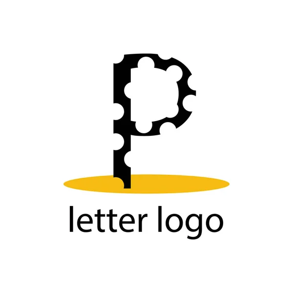 Letra Logo Con Diseños Tallados Diseño Moderno Sobre Fondo Blanco — Vector de stock