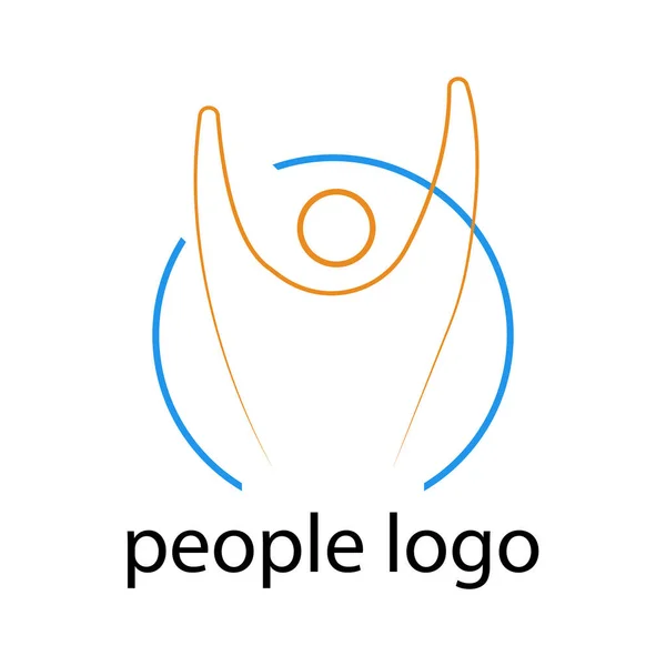 Logotipo Vencedor Que Levantou Mãos Estilo Minimalismo — Vetor de Stock