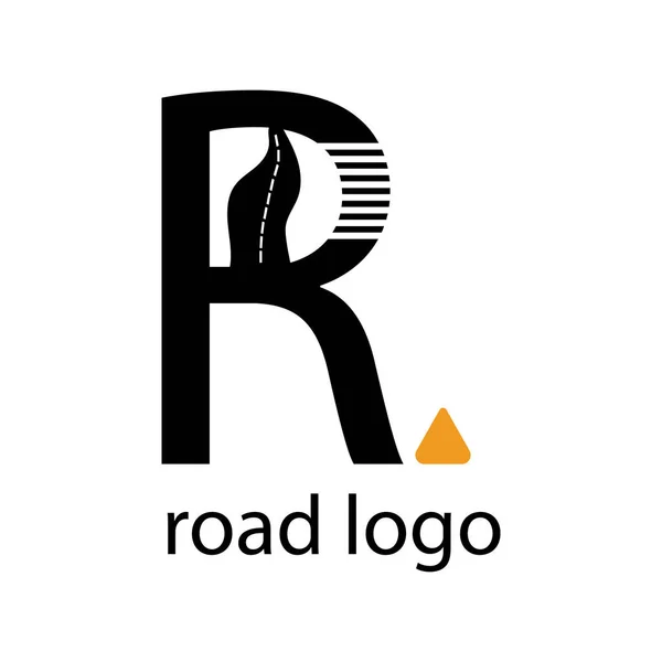 字母R标志与道路图像 — 图库矢量图片