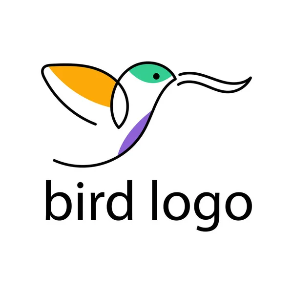 Логотип Птицы Стиле Минимализма Красочные Яркие Узоры — стоковый вектор
