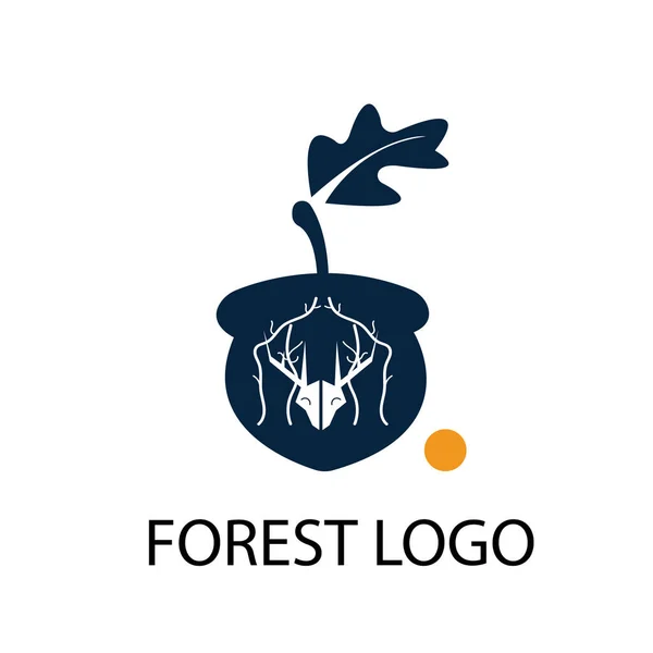 Logo Forestier Forme Gland Sur Fond Blanc — Image vectorielle