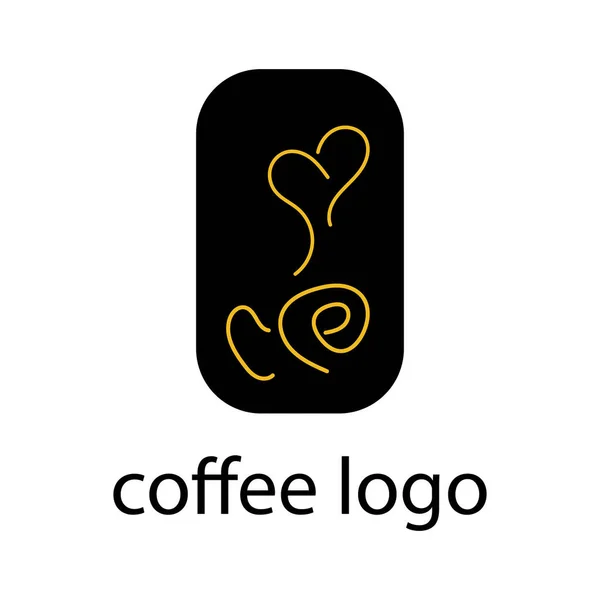 Taza Café Logo Vapor Forma Corazón Estilo Minimalismo — Archivo Imágenes Vectoriales