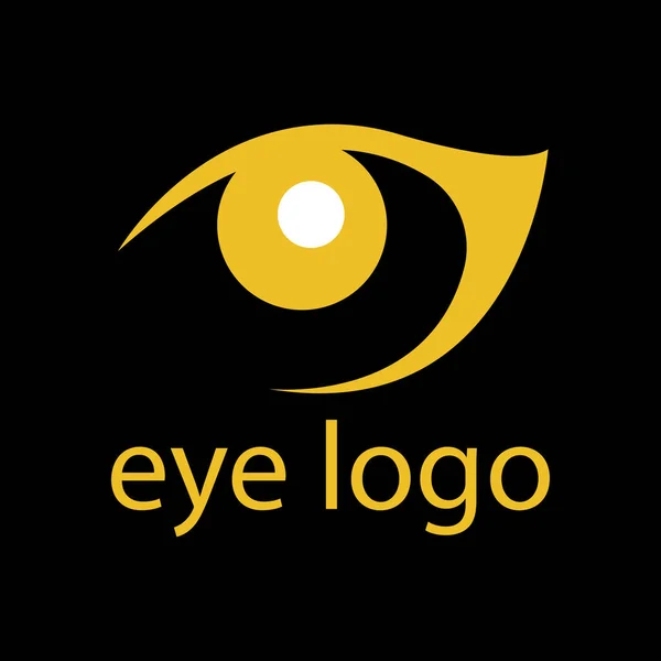 Ojo Gato Brillante Sobre Fondo Negro Con Logotipo Inscripción Para — Vector de stock