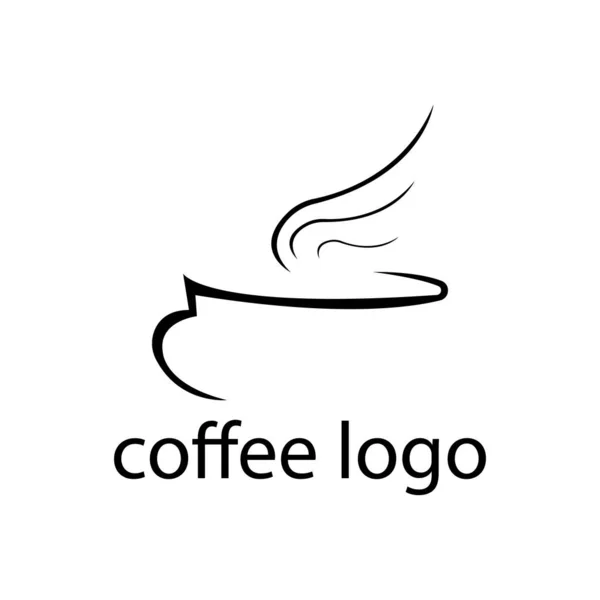 Minimalizm Tarzında Logo Kahve Fincanı Hassas Kokulu Buhar — Stok Vektör