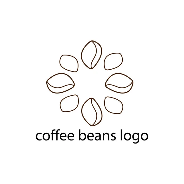 Logo Granos Café Con Inscripción Sobre Fondo Blanco — Archivo Imágenes Vectoriales