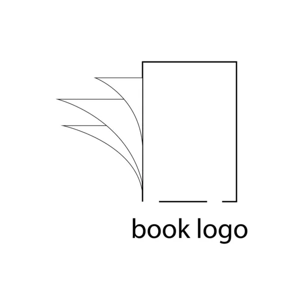 Logotipo Livro Páginas Estilo Minimalismo — Vetor de Stock