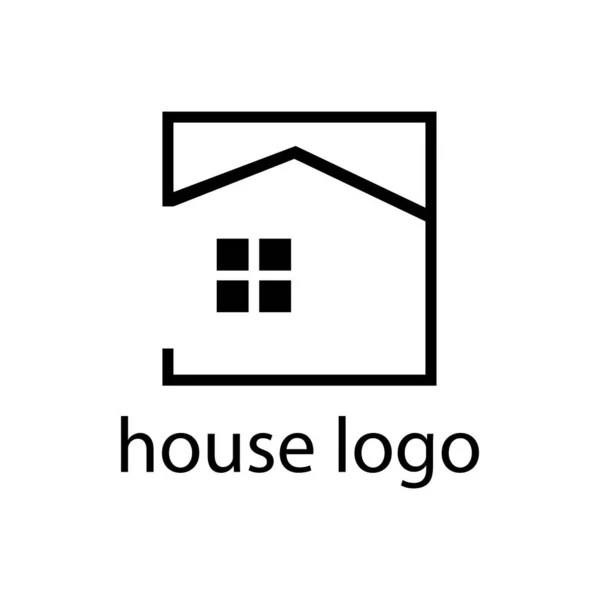Logotipo Casa Preta Estilo Minimalismo —  Vetores de Stock