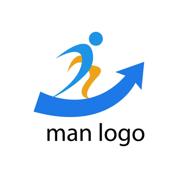 Логотип Человек Ходьба Стрелки Концепции Успеха Личностного Роста — стоковый вектор