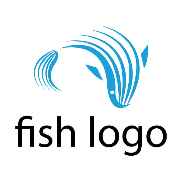 Beyaz Arka Plan Deniz Ürünleri Kavramının Yazılı Olduğu Balık Logosu — Stok Vektör