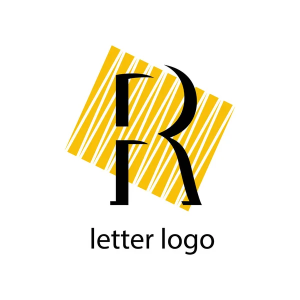 Minimalizm Tarzında Harfi Logosu Turuncu Desenli Modern Tasarım Üzerine — Stok Vektör