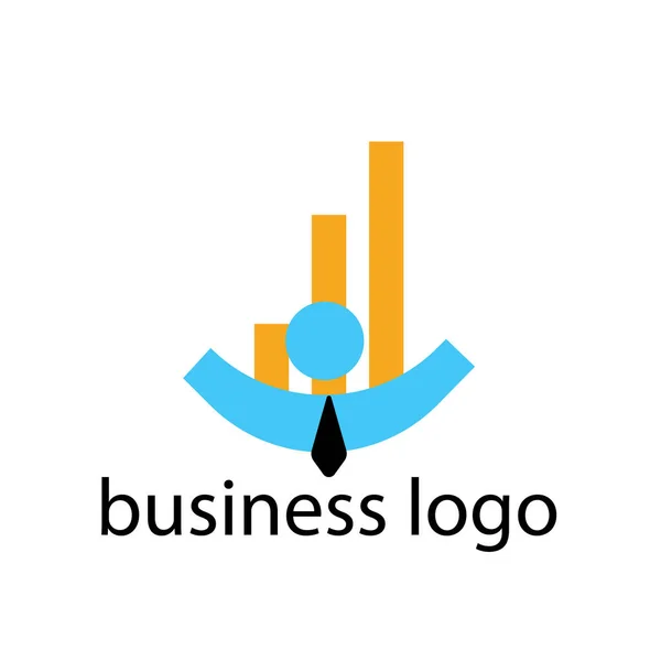 Mann Mit Krawatte Und Heller Graphik Des Wachstums Business Logo — Stockvektor