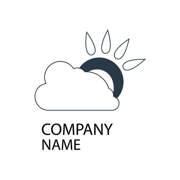 Logotipo Nube Sol Sobre Fondo Blanco — Vector de stock