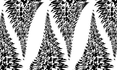 Beyaz arka planda operasyon sanatında uzaylı ve gizemli siyah desenler