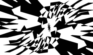 Beyaz arkaplanda operasyon sanatının siyah desenli şekli