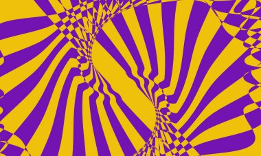 Turuncu arkaplanda kıvrımlı mor desen