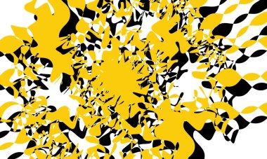 Siyah-turuncu desenler beyaz arkaplandaki op-art tarzında