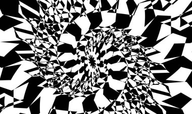 büküm efektli optik illüzyonlu soyut siyah desen