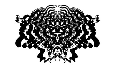 Beyaz arka planda operasyon sanatında mistik siyah desen