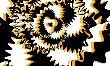 Beyaz arkaplanda operasyon sanatında turuncu siyah desen