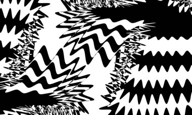 Operasyon sanatında esrarengiz siyah desen. Beyaz arka planda optik yanılsama.