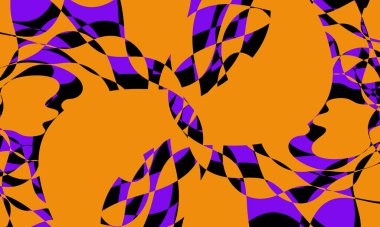 Eşsiz desenli üç renkli duvar kâğıdı. Orijinal tasarım.