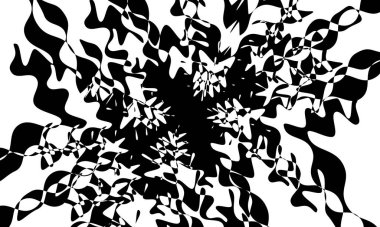 Beyaz arkaplanda operasyon sanatı tarzında büyüleyici siyah desen