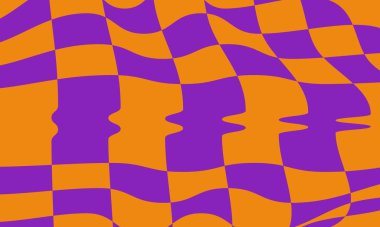 Operasyon sanat tarzı tasarımı için çarpık desenli turuncu mor duvar kağıdı